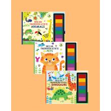 Turtle Kids Fingerprint Activities Serisi 3'lü (Animals - Pets - Dinosaurs)