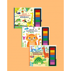 Turtle Kids Fingerprint Activities Serisi 3'lü (Animals - Pets - Dinosaurs)