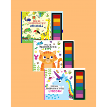 Turtle Kids Fingerprint Activities Serisi 3'lü (Animals - Pets - Unicorn)