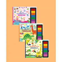 Turtle Kids Fingerprint Activities Serisi 3'lü (Princess - Dinosaurs - Animals)