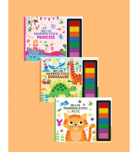 Turtle Kids Fingerprint Activities Serisi 3'lü (Princess - Dinosaurs - Pets)