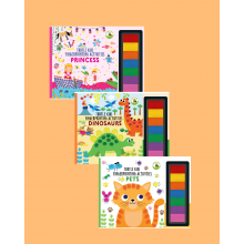 Turtle Kids Fingerprint Activities Serisi 3'lü (Princess - Dinosaurs - Pets)
