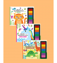 Turtle Kids Fingerprint Activities Serisi 3'lü (Pets - Unicorn - Dinosaurs)
