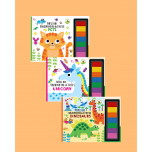 Turtle Kids Fingerprint Activities Serisi 3'lü (Pets - Unicorn - Dinosaurs)