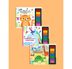 Turtle Kids Fingerprint Activities Serisi 3'lü (Pets - Unicorn - Dinosaurs)