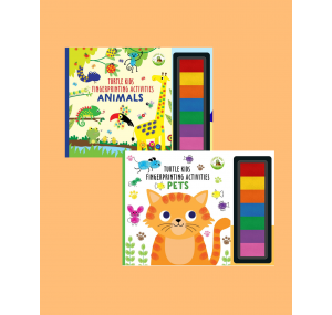  Turtle Kids Fingerprint Activities Serisi 2'li (Animals-Pets)