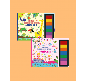 Turtle Kids Fingerprint Activities Serisi 2'li (Animals-Princess)