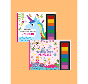 Turtle Kids Fingerprint Activities Serisi 2'li (Unicorn-Princess)