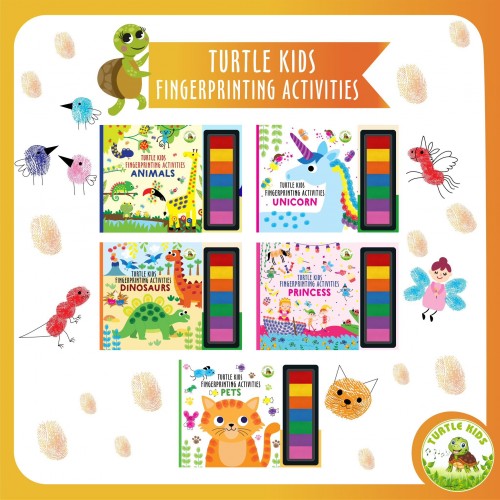 Turtle Kids Fingerprinting Activities Serisi 5'li