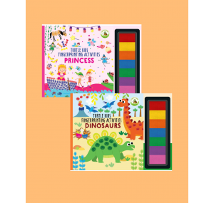 Turtle Kids Fingerprint Activities Serisi 2'li (Princess-Dinosaurs)