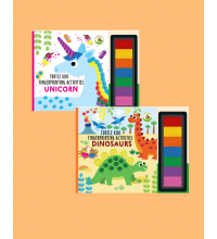 Turtle Kids Fingerprint Activities Serisi 2'li (Unicorn-Dinosaurs)