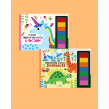 Turtle Kids Fingerprint Activities Serisi 2'li (Unicorn-Dinosaurs)