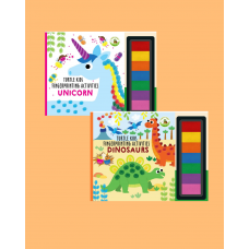 Turtle Kids Fingerprint Activities Serisi 2'li (Unicorn-Dinosaurs)