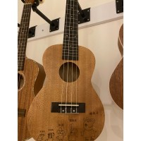 Ahşap Concert Ukulele (El Yapımı-Çoklu Desen)