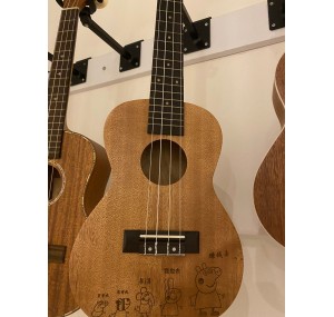 Ahşap Concert Ukulele (El Yapımı-Çoklu Desen)