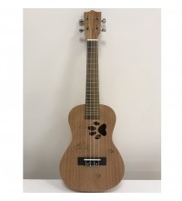 Ahşap Concert Ukulele (El Yapımı-Pati Desen)